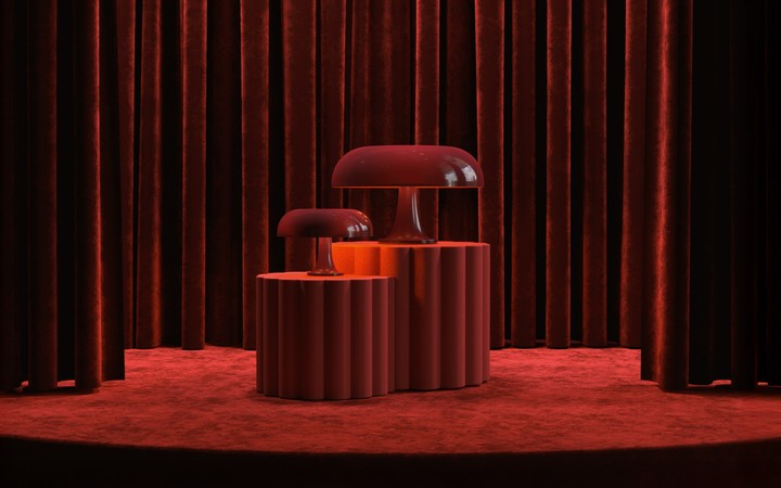 Nesso Table Lamp Ruby Red Collection by Artemide Lamps